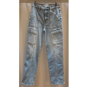 High Rise, Straight Leg, Cargo Pocket Jeans - Daze Denim